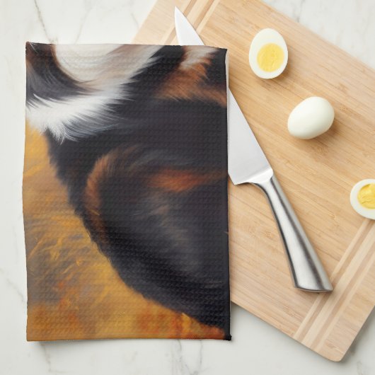 Border Collie im Herbst Leaves Fall Inspiriert Geschirrtuch (Viertel Falte)