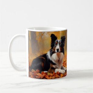Border Collie im Herbst Leaves Fall Inspiriert Kaffeetasse