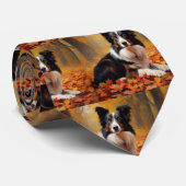 Border Collie im Herbst Leaves Fall Inspiriert Krawatte (Gerollt)
