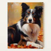Border Collie im Herbst Leaves Fall Inspiriert Planer (Rückseite)