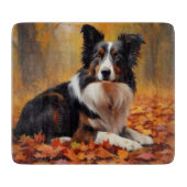 Border Collie im Herbst Leaves Fall Inspiriert Schneidebrett (Vorderseite)