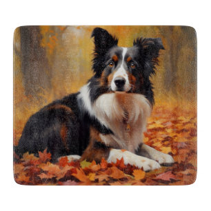Border Collie im Herbst Leaves Fall Inspiriert Schneidebrett