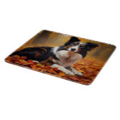 Border Collie im Herbst Leaves Fall Inspiriert Schneidebrett (Ecke)