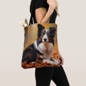 Border Collie im Herbst Leaves Fall Inspiriert Tasche (Von Nahem)