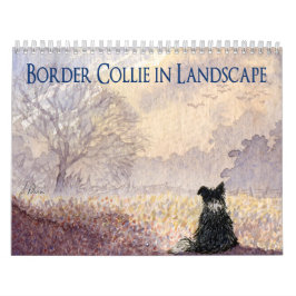 Border Collie im Landschaftskalender Kalender