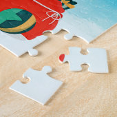 Border Collie im Schnee mit Weihnachtsgeschenken Puzzle (Seite)