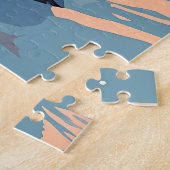 Border Collie im Schneewald bei Sonnenuntergang Puzzle (Seite)