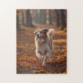 Border Collie im Wald Puzzle (Vertikal)
