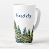 Border Collie im Winterschneewald Weihnachtsbaum Milchtasse (Rechte Ecke)