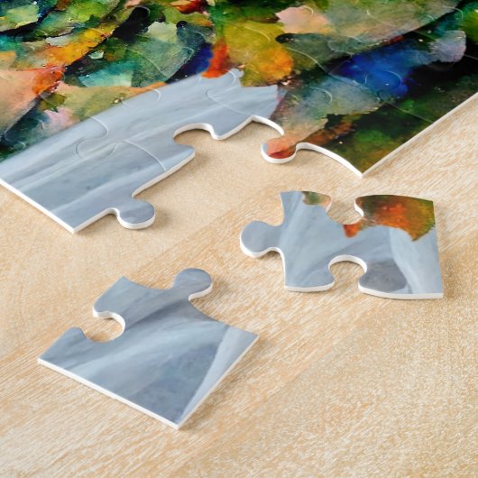 Border Collie im Winterschneewald Weihnachtsbaum Puzzle (Seite)