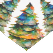 Border Collie im Winterschneewald Weihnachtsbaum Tischdecke (Schrägansicht)