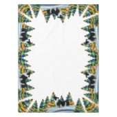 Border Collie im Winterschneewald Weihnachtsbaum Tischdecke (Vorderseite)