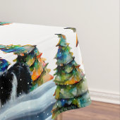 Border Collie im Winterschneewald Weihnachtsbaum Tischdecke (Beispiel)