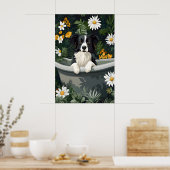 Border Collie In Bathtub Poster, Funny Dog Poster (Küche)