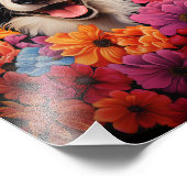 Border Collie in Blume Fotodruck (Ecke)