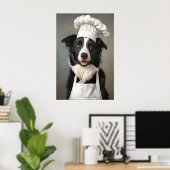 Border Collie In Chefs Hat Poster, Pet Poster (Heimbüro)
