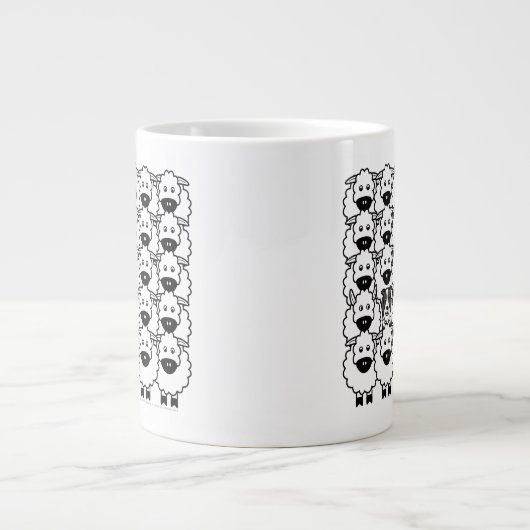 Border-Collie in den Schafen Jumbo-Tasse (Vorderseite)