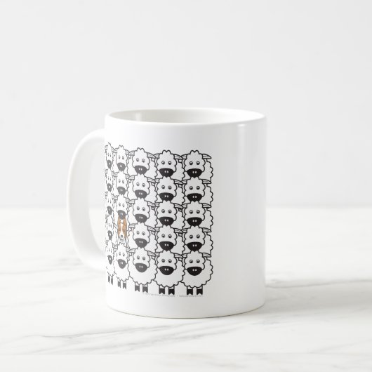 Border-Collie in den Schafen Kaffeetasse (Vorderseite Links)
