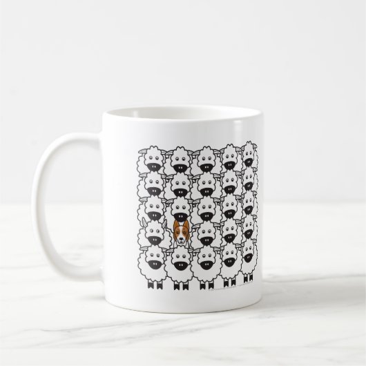Border-Collie in den Schafen Kaffeetasse (Links)