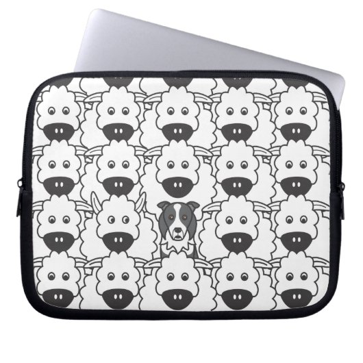 Border-Collie in den Schafen Laptopschutzhülle (Vorderseite)