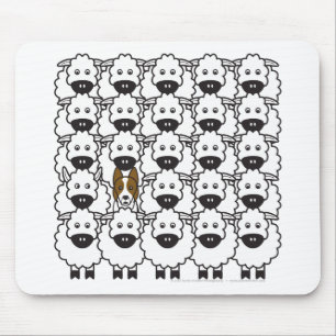 Border-Collie in den Schafen Mousepad