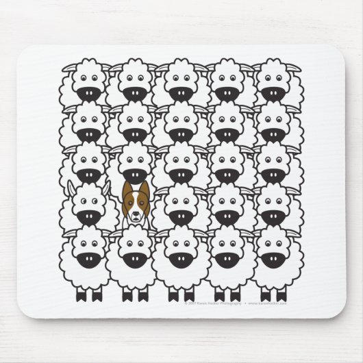 Border-Collie in den Schafen Mousepad (Vorne)
