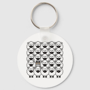 Border-Collie in den Schafen Schlüsselanhänger