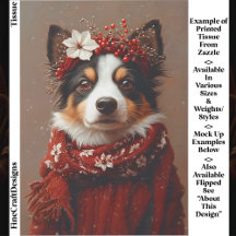 Border Collie in Festive Red Scarf EE2L Decoupage