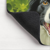 Border Collie in grün Mousepad (Ecke)