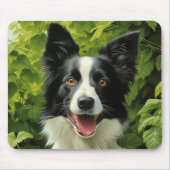 Border Collie in grün Mousepad (Vorne)