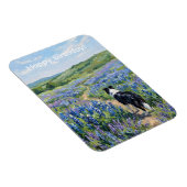 Border Collie in lila Blumen Magnet (Rechte Seite)