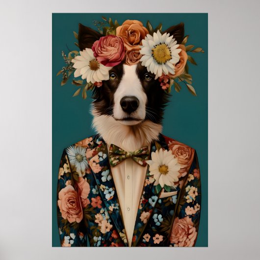 Border Collie In Suit Poster, Border Collie Poster (Vorne)