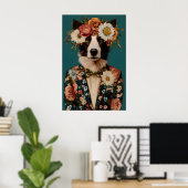 Border Collie In Suit Poster, Border Collie Poster (Heimbüro)