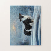 Border Collie in Winter Snowy Landschaft Puzzle (Vertikal)
