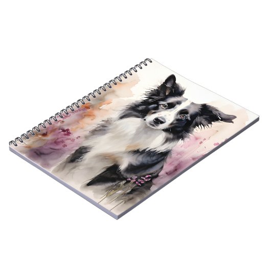 Border Collie Ink Portrait Notizblock (Linke Seite)