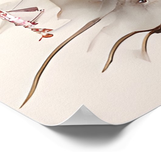 Border Collie Ink Portrait Poster (Ecke)