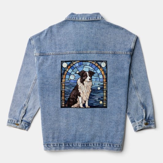 Border Collie Jeansjacke (Rückseite)
