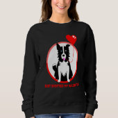 Border Collie Just spotted my Valentine Sweatshirt (Vorderseite)