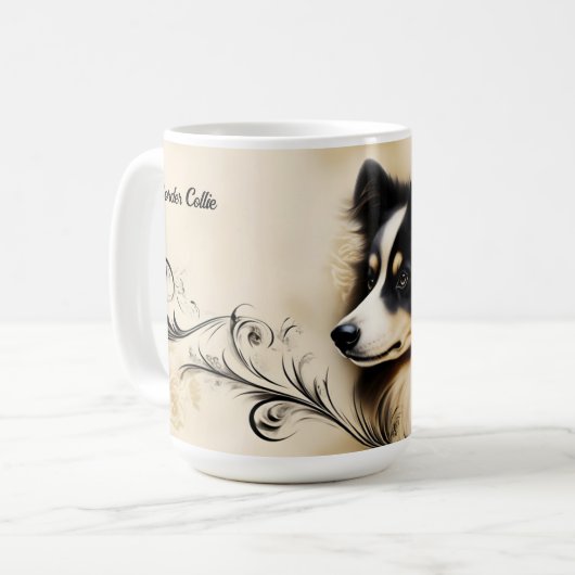 Border Collie Kaffeetasse (Vorderseite Links)