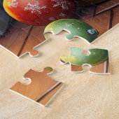 Border Collie Kamin mit Weihnachtslichtern Puzzle (Seite)