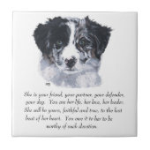 Border Collie Keepsakes Fliese (Vorderseite)