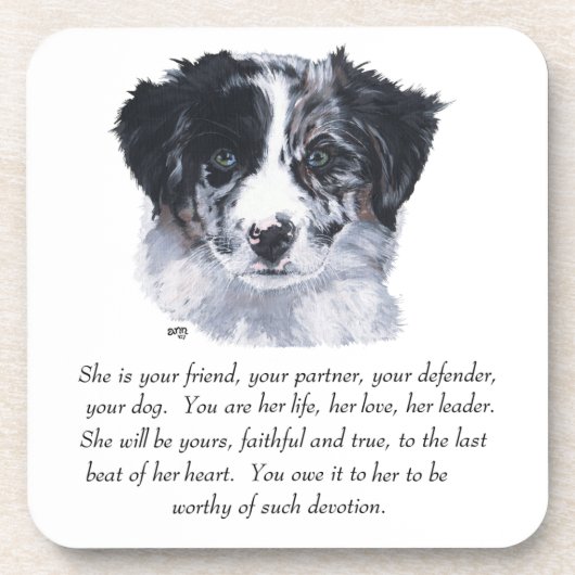 Border Collie Keepsakes Getränkeuntersetzer (Vorderseite)