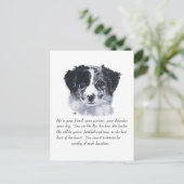 Border Collie Keepsakes Postkarte (Stehend Vorderseite)