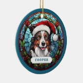 Border Collie Keramik Circle Ornament (Rechts)