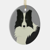 Border Collie Keramik Ornament (Rechts)