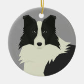 Border Collie Keramik Ornament (Vorne)