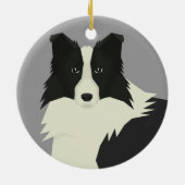 Border Collie Keramik Ornament (Hinten)