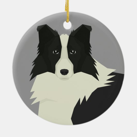 Border Collie Keramik Ornament (Hinten)