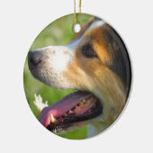 Border-Collie Keramikornament (Links)