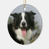 Border-Collie-KeuchenHeadshot 1 Keramik Ornament (Links)